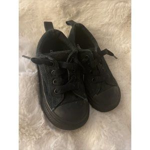 YOUTH ALL STAR CONVERSE CHUCK TAYLOR BLACK MONO CANVAS CASUAL SHOE SIZE INFANT 9